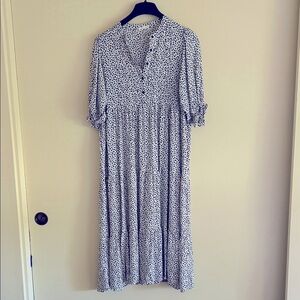 NWOT.  Women’s In Loom Black & White designed Maxi Dress with 3 layered skirt.